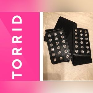 Torrid Black Elastic & Rhinestone Belt